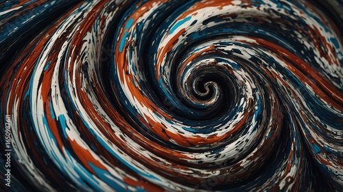 Wallpaper Mural A mesmerizing abstract swirl of deep blue, rust, and cream colors, creating an enchanting vortex-like pattern. Torontodigital.ca