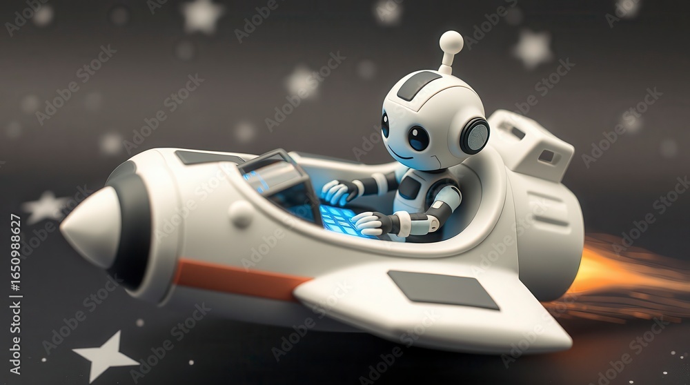 Fototapeta premium Robot's Space Adventure