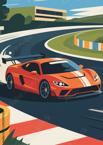 racing car Illustrator Artwork design template poster
