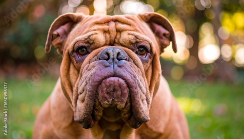 Bulldog portrait in nature