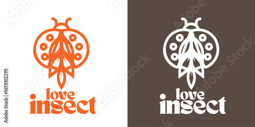 Editable insect community logo vector, perfect for nature clubs, eco groups, and entomology lovers.