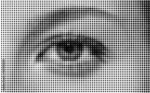 Vector human eye illustration made by halftone patter.