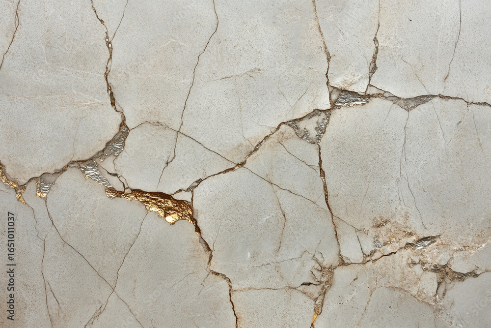 Obraz premium Elegant polished marble texture featuring striking gold veins and intricate cracks throughout the surface
