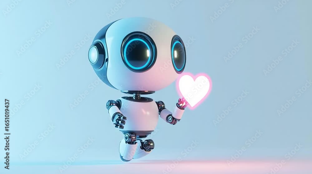 Tiny floating 3D cartoon robot with big round eyes, cute futuristic character design perfect for tech branding, education, gaming, and creative projects.
Tiny floating 3D cartoon robot with big round eyes, cute futuristic character design perfect for tech branding, education, gaming, and creative projects.