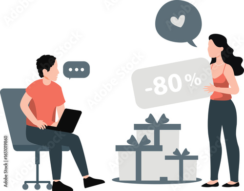 Young couple talking about bumper offer