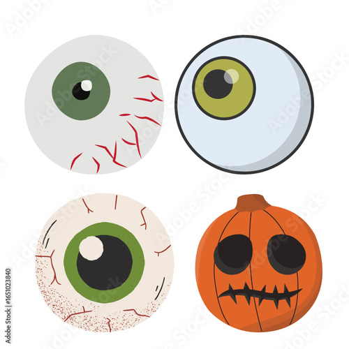 Halloween Eyeballs And Pumpkin Icons