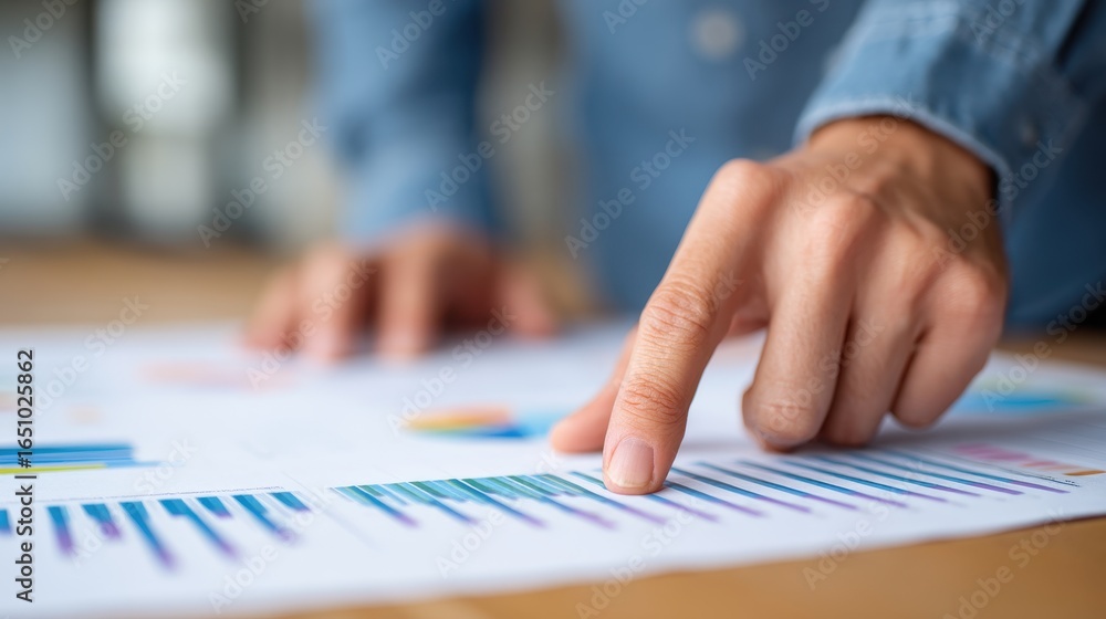 Fototapeta premium Analyzing Market Trends on a Laptop Screen Chart