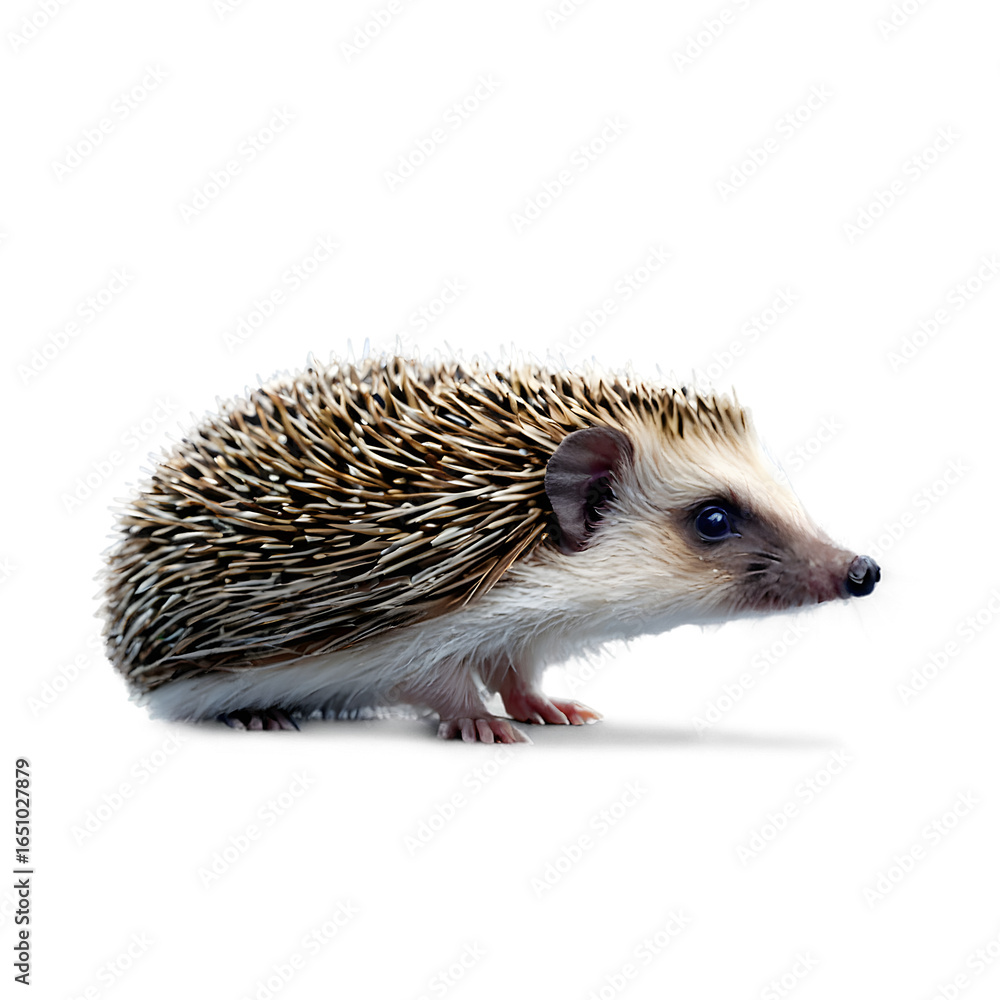 Obraz premium Adorable Hedgehog Portrait: A captivating studio shot of a charming hedgehog, its spiky coat and gentle eyes exuding cuteness, inviting viewers to marvel at the natural wonder.