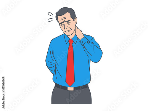 Overwhelmed Businessman: A digitally rendered illustration presents a businessman grappling with stress. A visual interpretation of a professional's struggle.