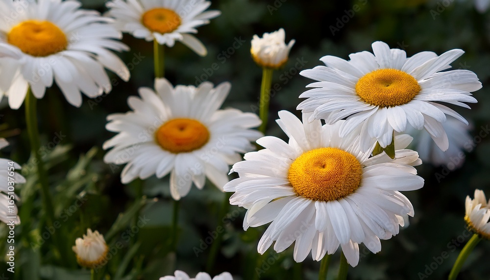 Fototapeta premium white daisies with yellow centers