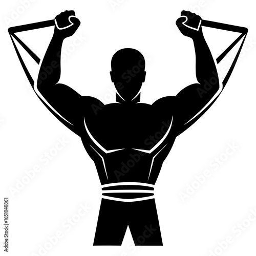 Power bands silhouette vector illustration for exercise 
