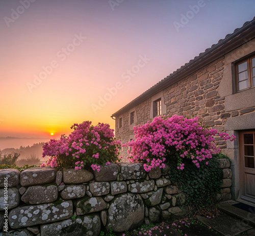 Fototapeta Naklejka Na Ścianę i Meble -  house with flowers in front of a house