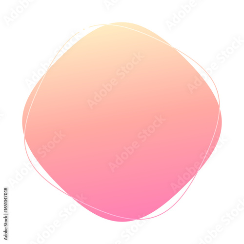 オレンジとピンクのグラデーションのスーパー楕円と線 - シンプルでおしゃれなフレームや装飾 Blob