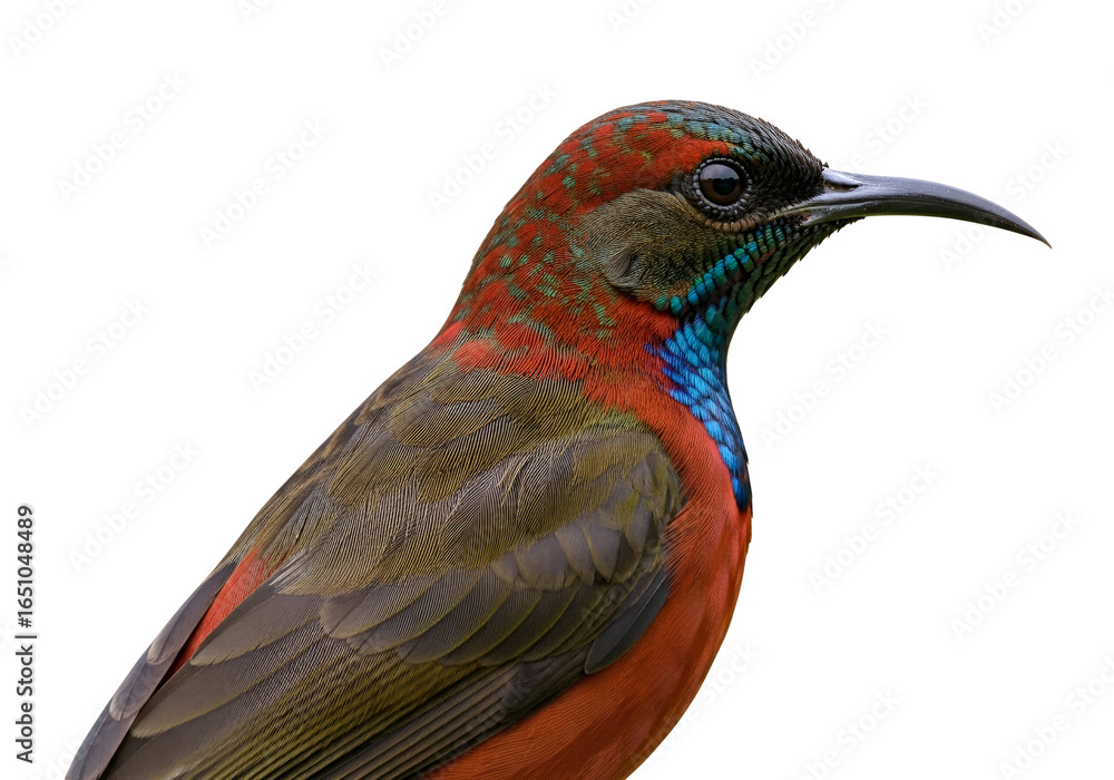 Fototapeta premium Close-up of a Vibrantly Colored bird with striking feathers and detailed features