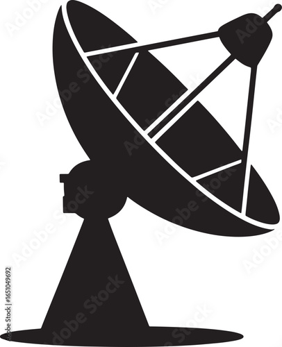 Satellite Dish Icon Vector Illustration Communication Technology Signal Antenna Receiver
