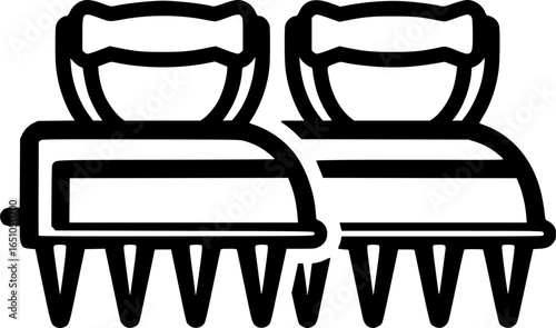 Pricking irons outline icon vector
