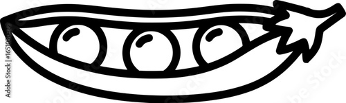 Peas in pod outline icon vector
