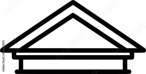 Classical pediment outline icon vector
