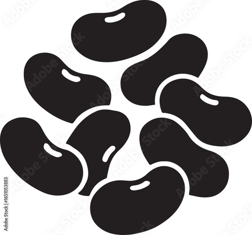 Kidney beans silhouette vector icon. Food illustration perfect for cooking, healthy meals, recipes, and design.