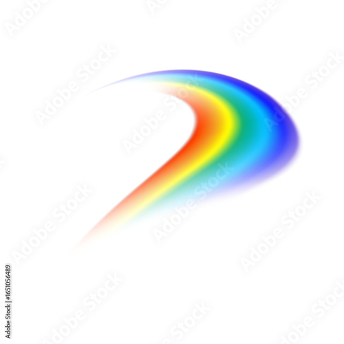 Blurred rainbow refraction overlay effect. Light lens prism effect on transparent background. Holographic reflection, crystal flare leak shadow overlay