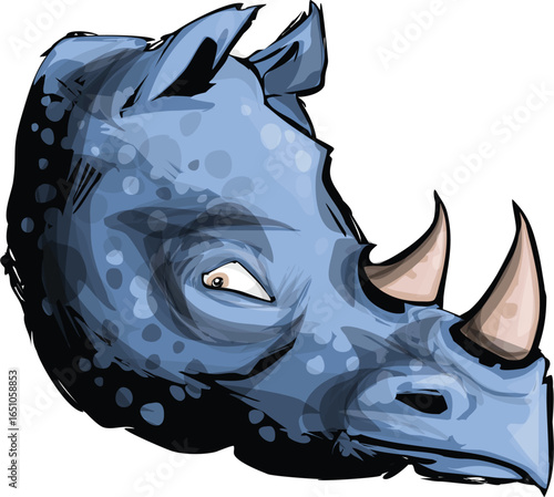 The Blue Rhino Halloween Horror Monsters Frankensteins monster zombies transparent best Artwork vector editable logo for Wall Sticker t-shirt design and multipurpose use in high definition format