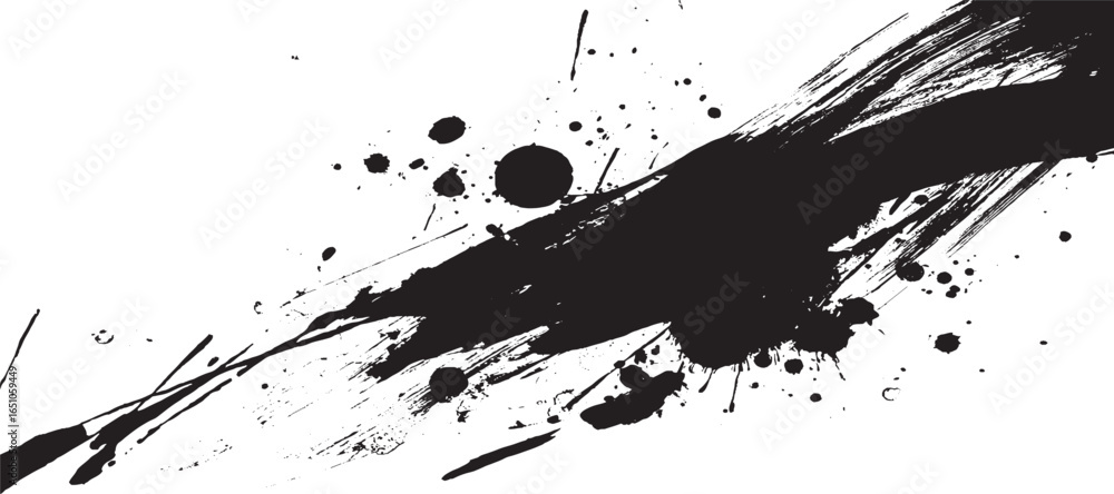 Obraz premium Rough ink brush stroke texture background. Artistic paint element for grunge effects. Suitable for modern creative compositions.