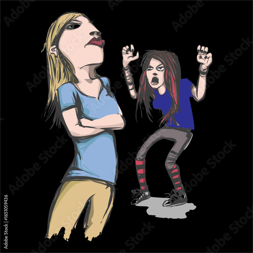 Personality Clash Halloween Horror Monsters Frankensteins monster zombies Black best Artwork vector editable logo for Wall Sticker t-shirt design and multipurpose use in high definition format