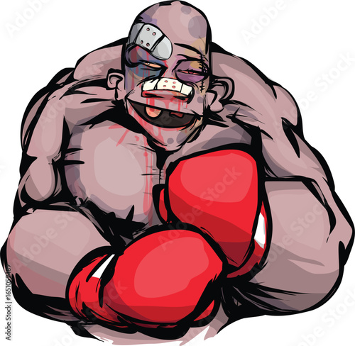 Bruised but Victorious happy fighter Halloween Horror Monsters Frankensteins monster zombies transparent best Artwork vector editable logo Wall Sticker t-shirt design multipurpose use in high defini