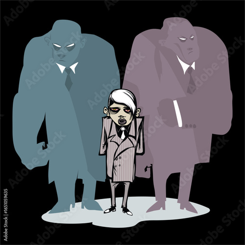 The Little Boss fun Halloween Horror Monsters Frankensteins monster zombies black best Artwork vector editable logo for Wall Sticker t-shirt design and multipurpose use in high definition format