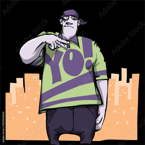 The YO! fun Halloween Horror Monsters Frankensteins monster zombies Black Background best Artwork vector editable logo for Wall Sticker t-shirt design and multipurpose use in high definition format