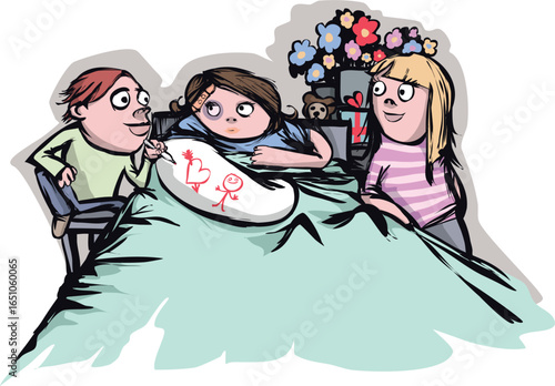 Bedside Besties givts injured fun Halloween Horror Monsters Frankensteins monster zombies best Artwork vector editable logo for Wall Sticker t-shirt design and multipurpose use in high definition form