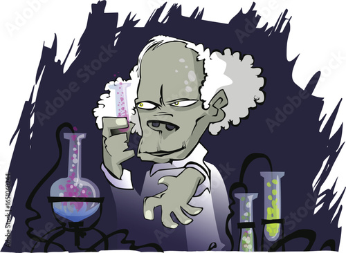 Mad Scientist Doctor Lab Halloween Horror Monsters Frankensteins monster zombies best Artwork vector editable logo for Wall Sticker t-shirt design and multipurpose use in high definition format