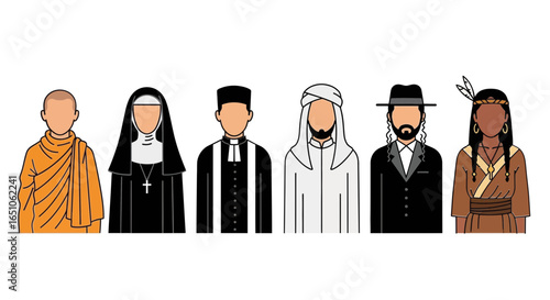 Illustration of People with Different Religious Beliefs