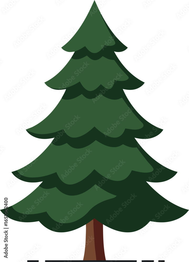 Obraz premium Evergreen fir tree flat icon