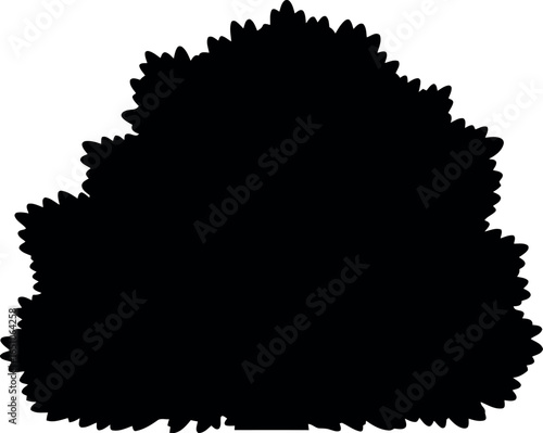 Black silhouette of dense bush