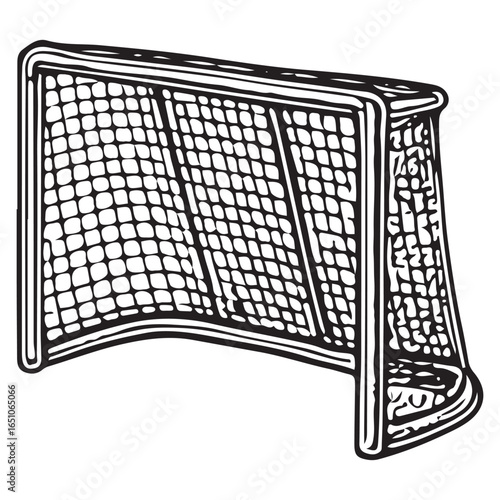 Vintage hockey goal net illustration