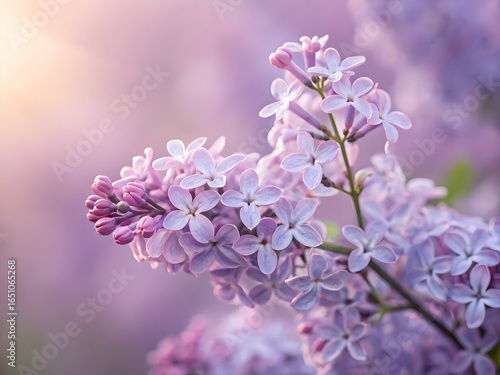Delicate lilac blossoms soft focus pastel lavender and pink hues flowers purple