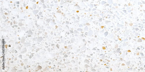 PrintSoft marble terrazzo texture with pink and gold accents texture showcases a speckled design with black, gray, and white stone fragments creating a modern surface