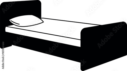 Simple bed silhouette with pillow