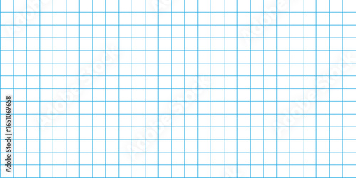 Blue squared graph paper seamless background with grid lines. Mathematical notebook sheet template for school, design, and educational projects. Abstract squared pattern illustration.