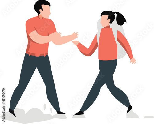 Tourists are fighting each other.