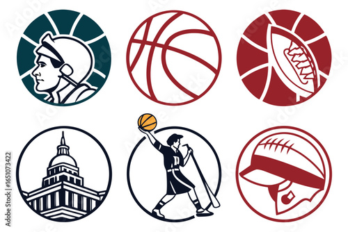 Collection of sports and building icons