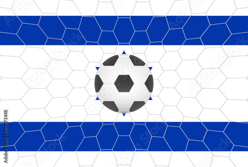 Flag of Israel with Soccer Ball. Football Championship Concept. Vector Illustration.