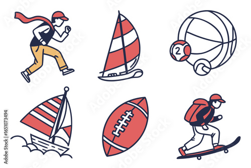 Set of sports and outdoor activities icons