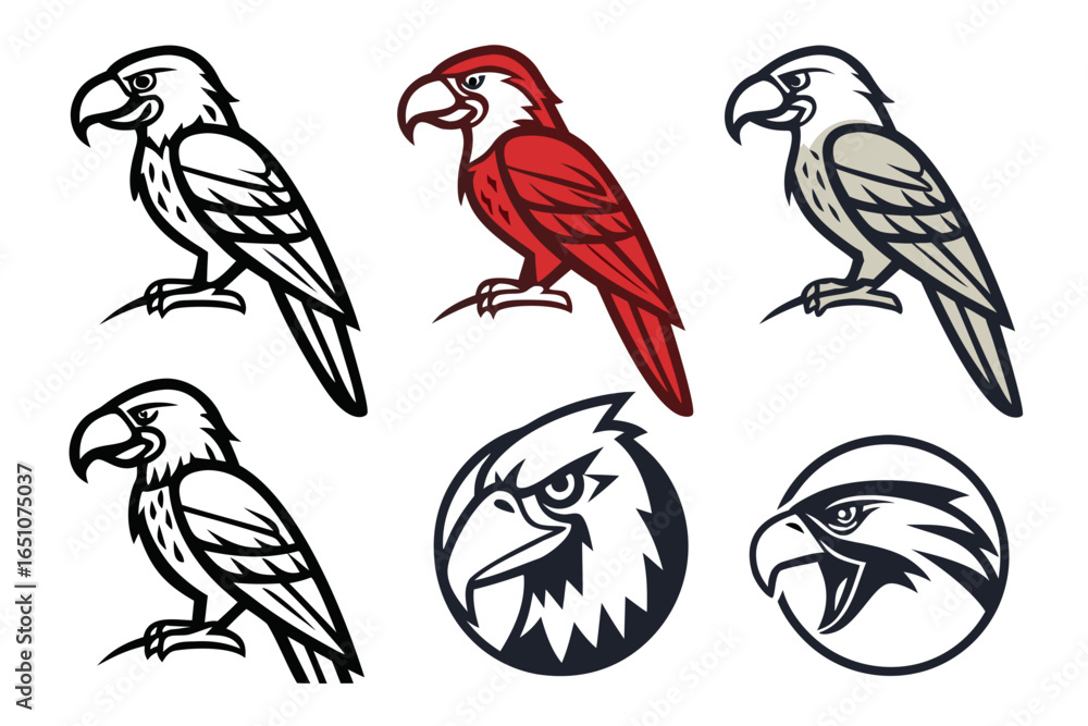 Fototapeta premium set of parrots