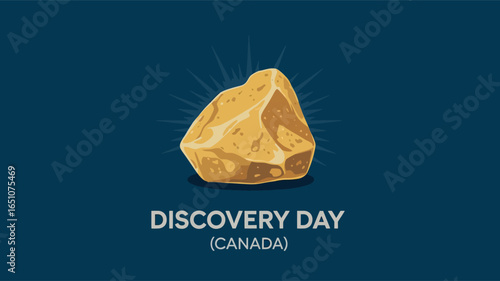 Discovery Day Canada Celebration with Rock Symbol Poster