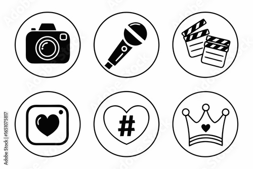 Social media icons set isolated on white background