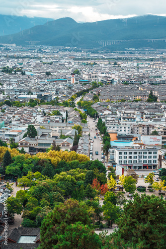 Panoramic View of Lijiang City from Lion Hill, Yunnan