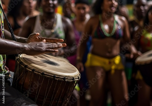 Wallpaper Mural Musician's Hands Playing a Traditional Djembe Drum During a Festival Torontodigital.ca