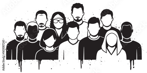 Diverse team illustration symbolizing unity and collaboration wi